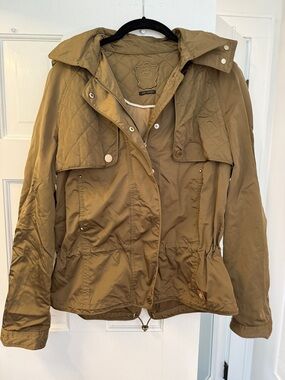 Massimo Dutti windbreaker parka with hood- Khaki